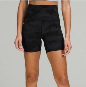lululemon Align Black Camo High Waist Biker Shorts